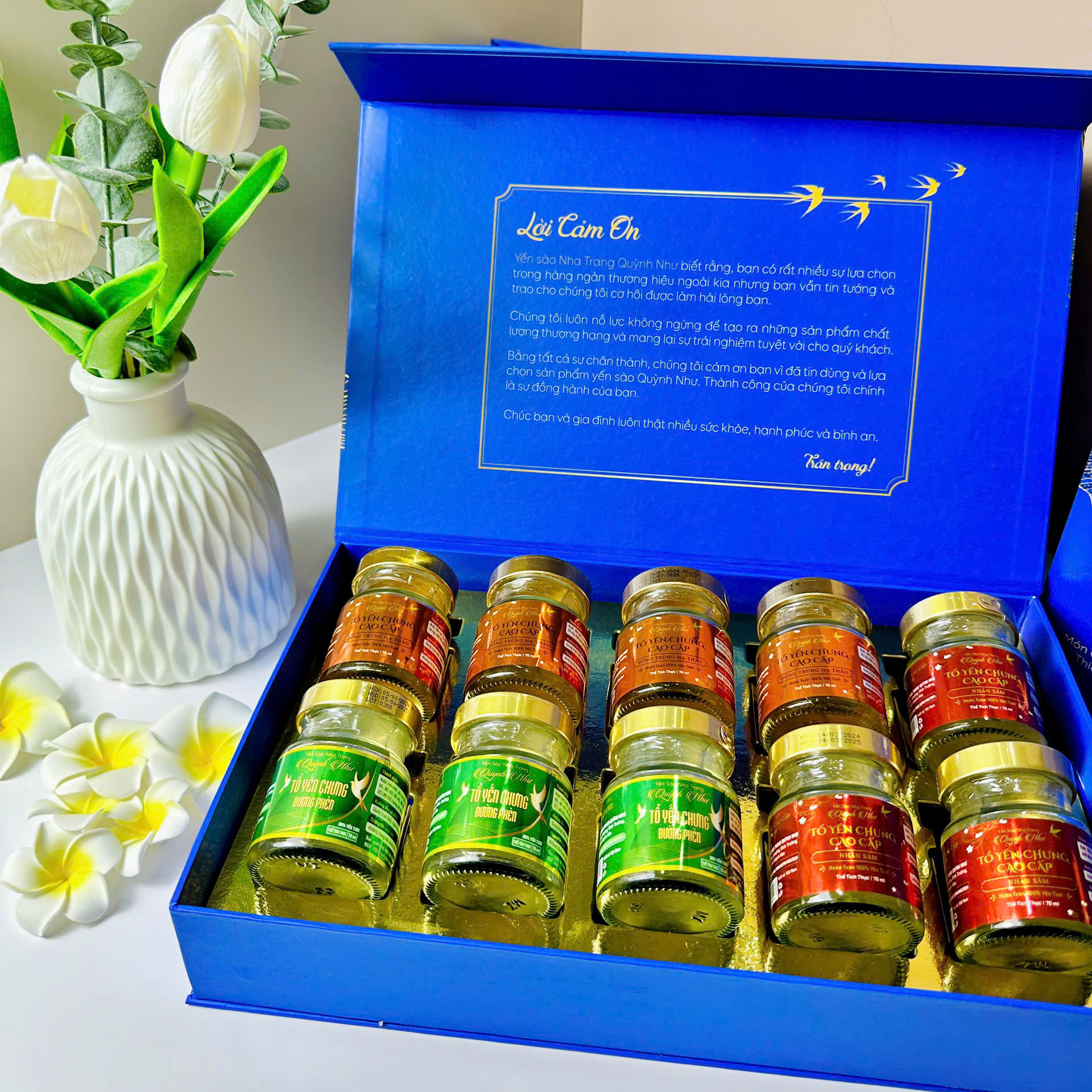 Set 10 hũ tổ yến chưng 100% yến tươi